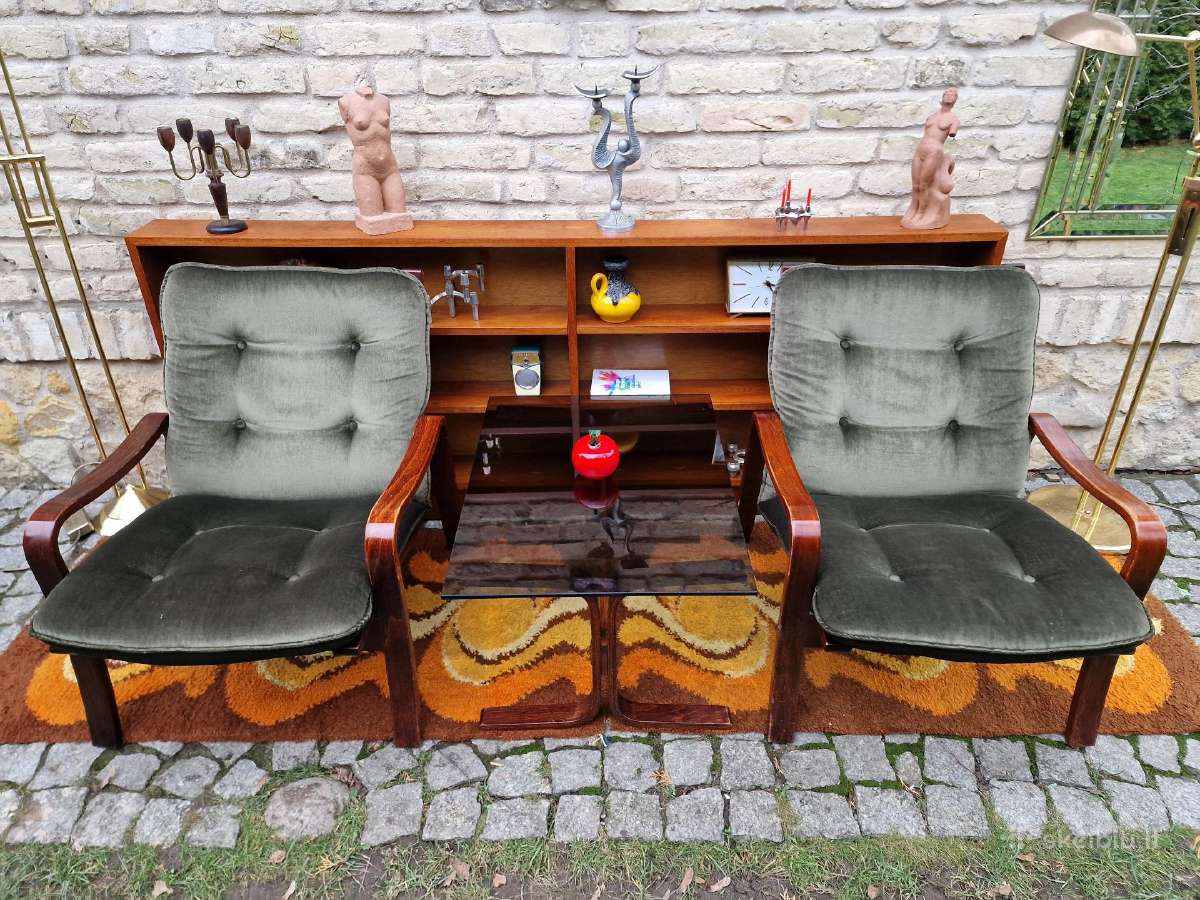 Vintažinis mid century fotelių ir staliuko kompl. - nuotraukos Nr. 5