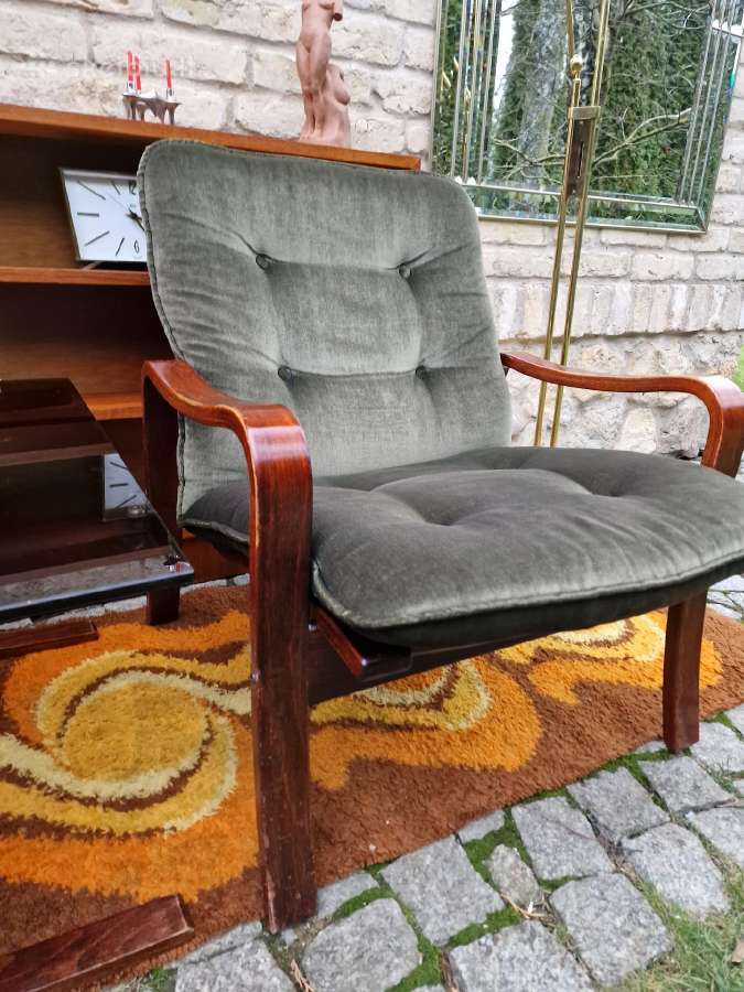Vintažinis mid century fotelių ir staliuko kompl. - nuotraukos Nr. 6