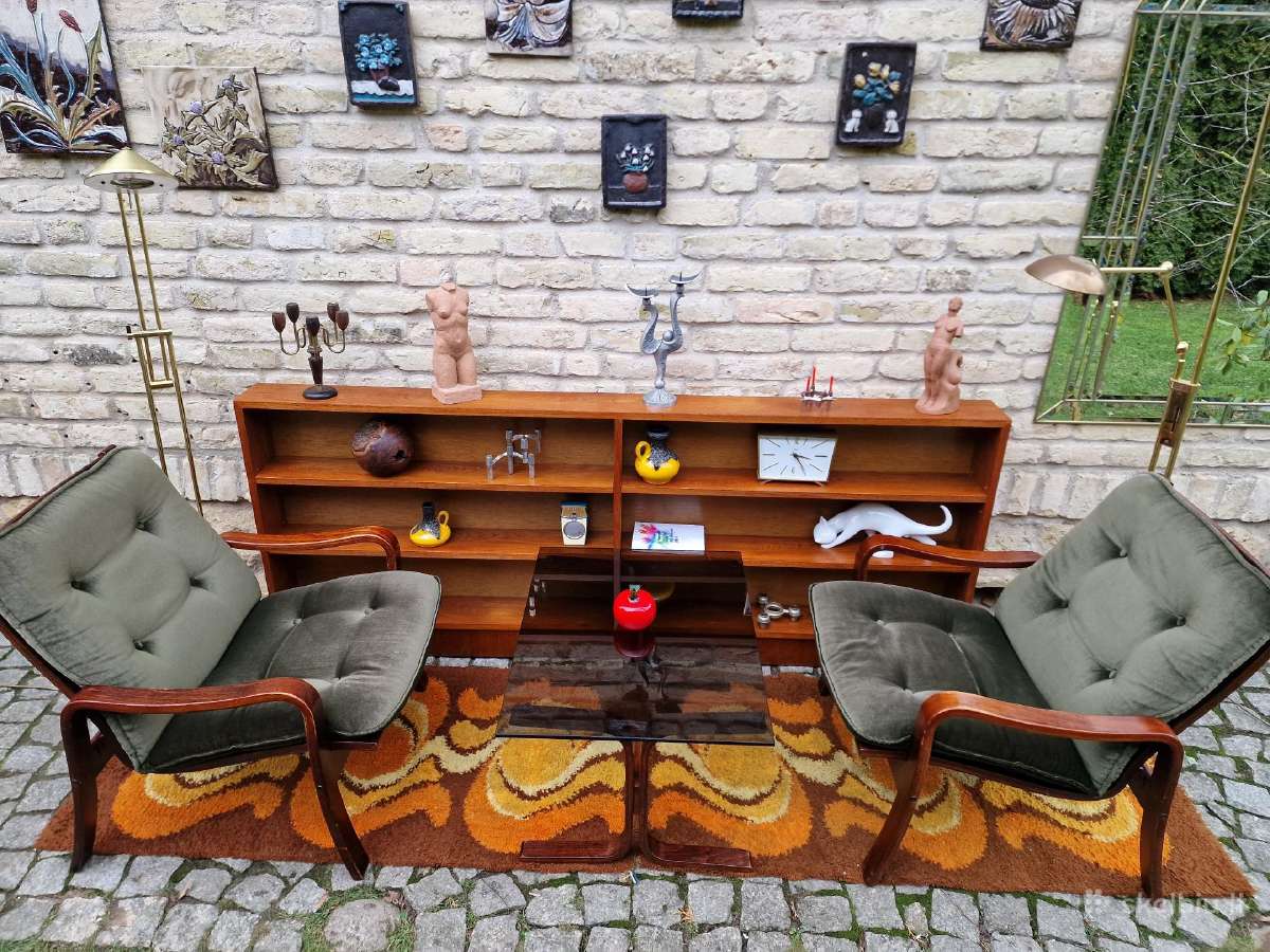 Vintažinis mid century fotelių ir staliuko kompl. - nuotraukos Nr. 7