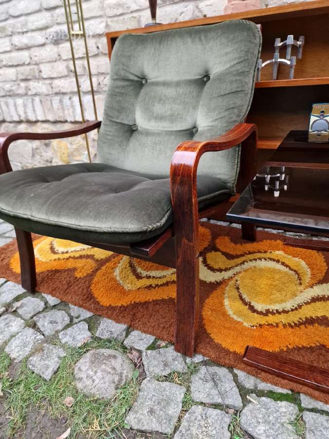 Vintažinis mid century fotelių ir staliuko kompl. - nuotraukos Nr. 9