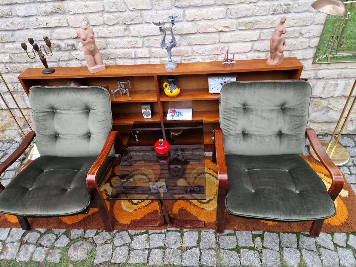 Vintažinis mid century fotelių ir staliuko kompl. - nuotraukos Nr. 14