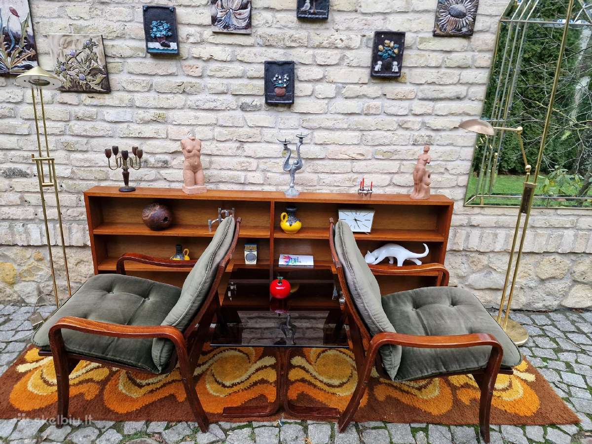 Vintažinis mid century fotelių ir staliuko kompl. - nuotraukos Nr. 17