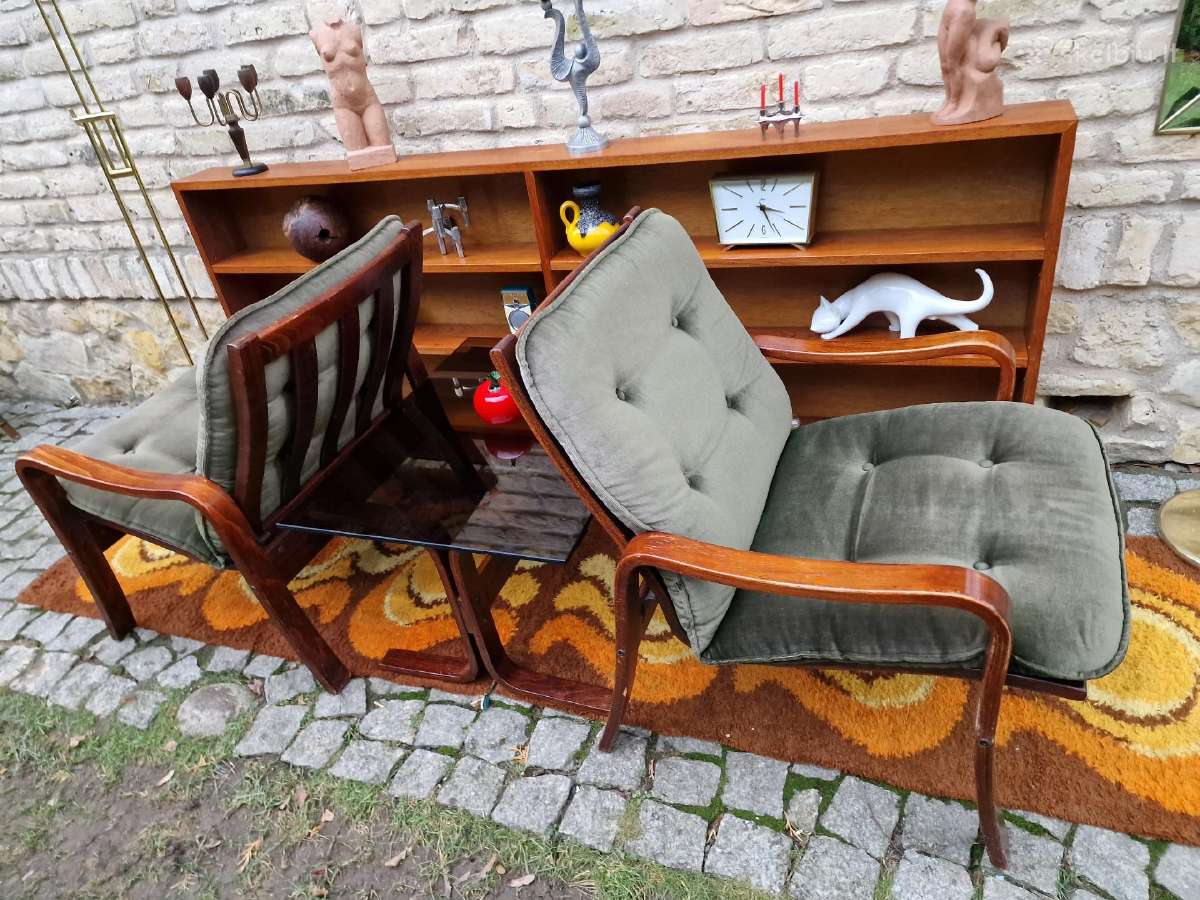 Vintažinis mid century fotelių ir staliuko kompl. - nuotraukos Nr. 20