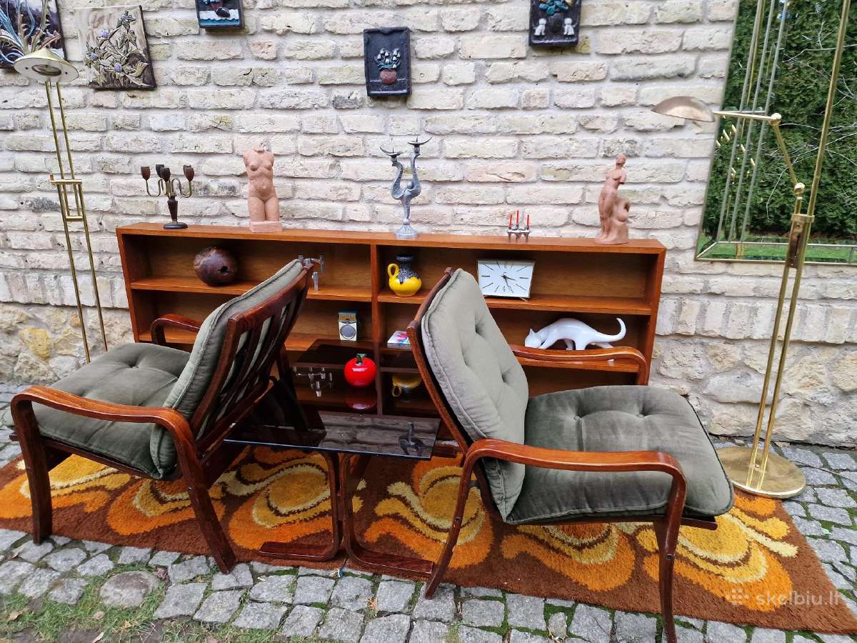 Vintažinis mid century fotelių ir staliuko kompl. - nuotraukos Nr. 22
