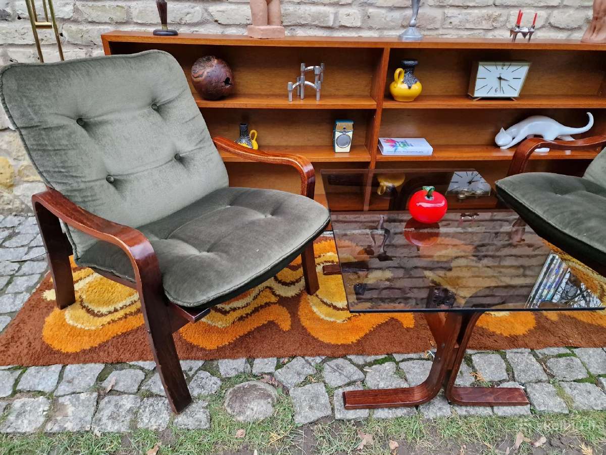 Vintažinis mid century fotelių ir staliuko kompl. - nuotraukos Nr. 24