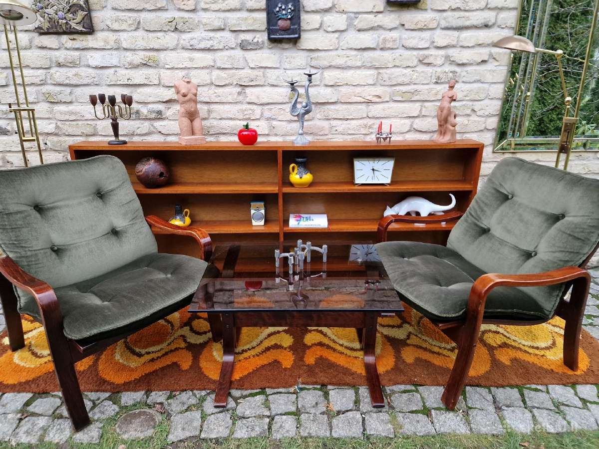 Vintažinis mid century fotelių ir staliuko kompl. - nuotraukos Nr. 26