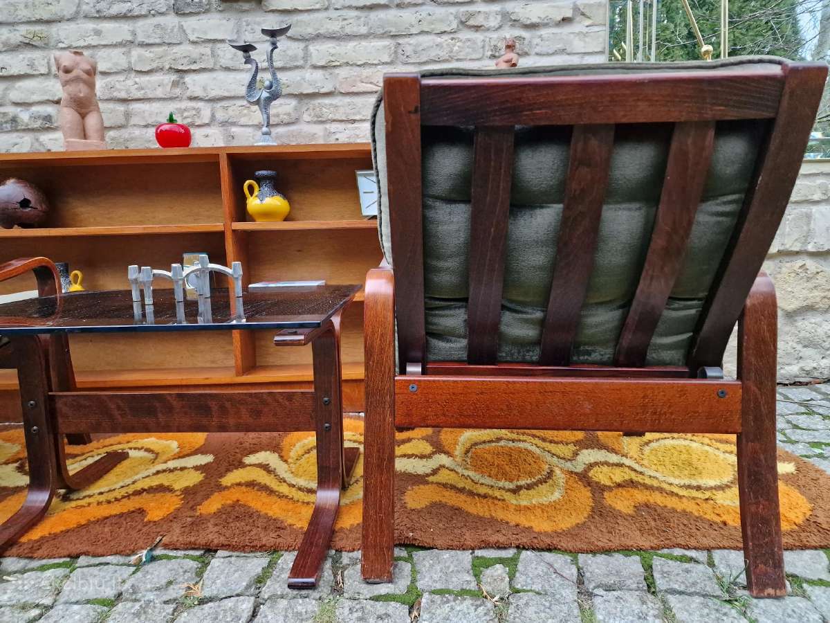 Vintažinis mid century fotelių ir staliuko kompl. - nuotraukos Nr. 30