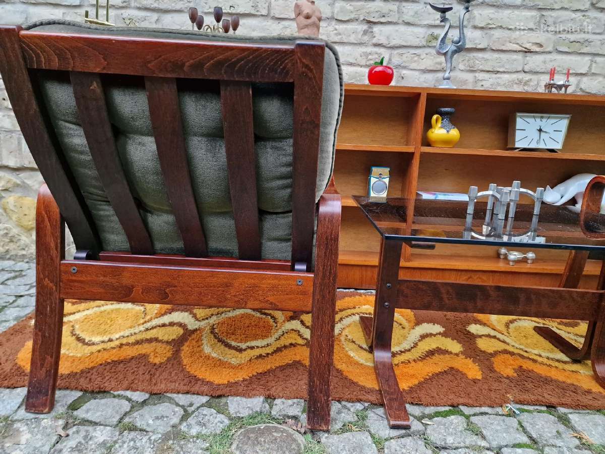 Vintažinis mid century fotelių ir staliuko kompl. - nuotraukos Nr. 32