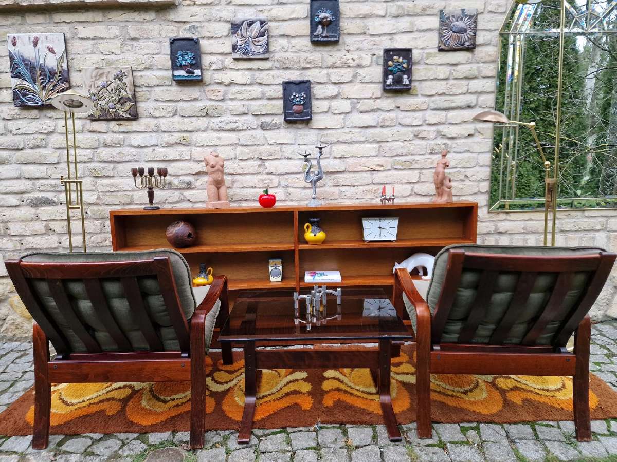 Vintažinis mid century fotelių ir staliuko kompl. - nuotraukos Nr. 33