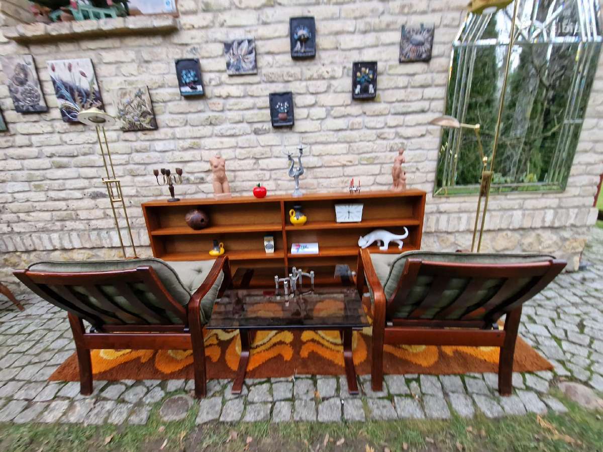 Vintažinis mid century fotelių ir staliuko kompl. - nuotraukos Nr. 35