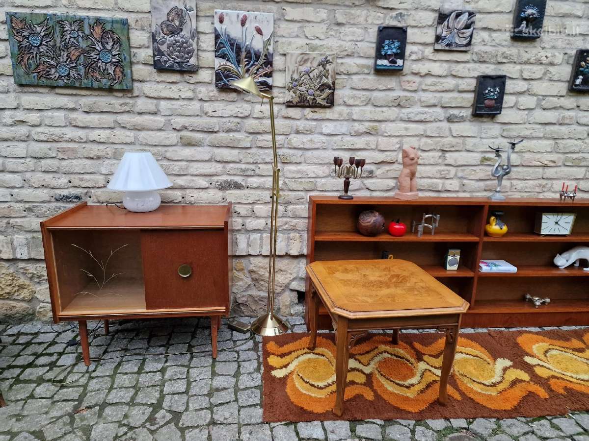 Vintažinė mid century tikmedžio indauja - nuotraukos Nr. 19