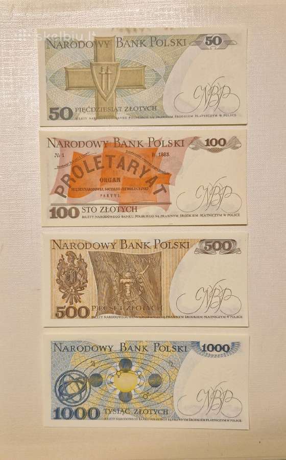50 100 500 1000 zlotu Lenkija unc - nuotraukos Nr. 2