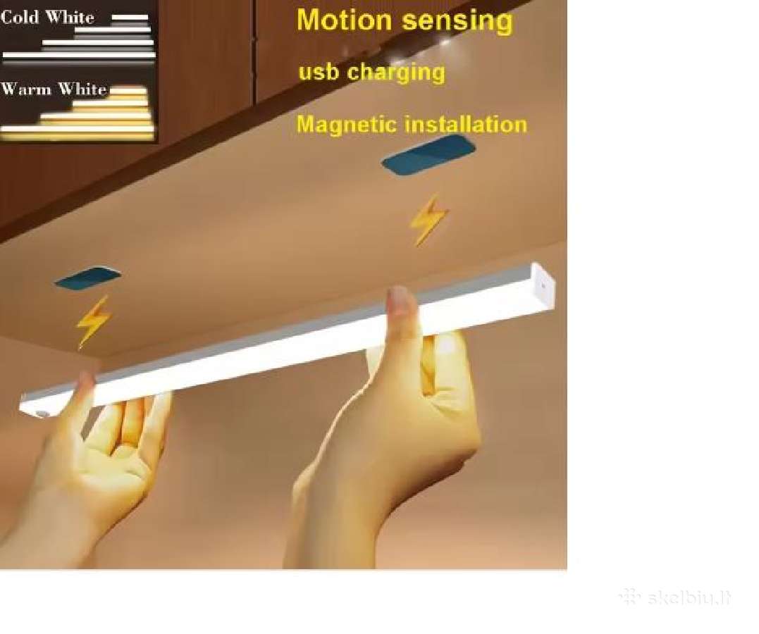 LED šviestuvas su judesio davikliu, magnetinis