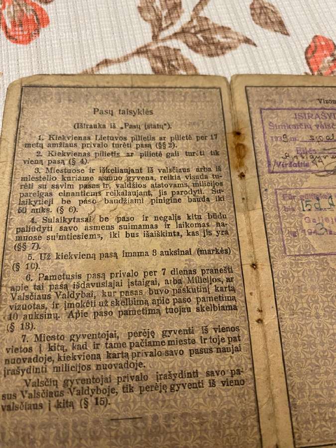 Parduodamas 1930 m. asmens pasas - nuotraukos Nr. 2