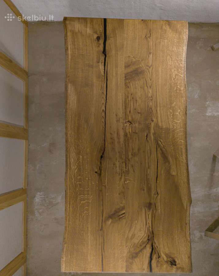Live edge ąžuolo masyvo stalas - nuotraukos Nr. 2