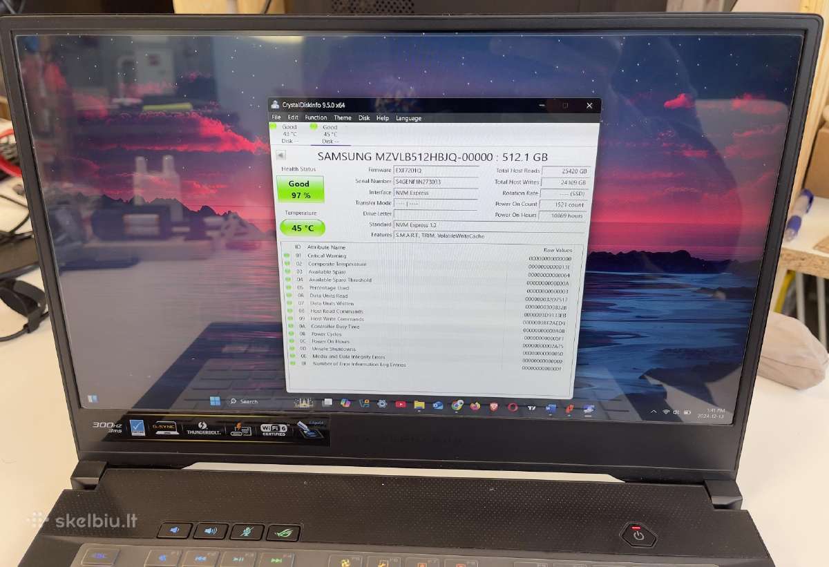 Asus Zephyrus S15/ i7-10875h/32/512gb/rtx 2070 8gb - nuotraukos Nr. 13