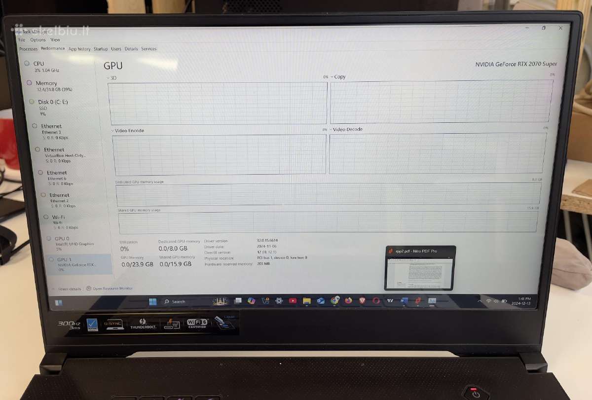 Asus Zephyrus S15/ i7-10875h/32/512gb/rtx 2070 8gb - nuotraukos Nr. 15