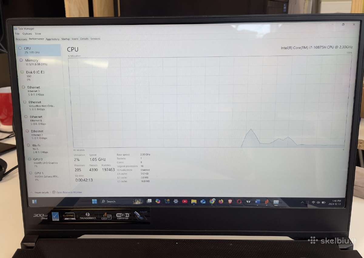 Asus Zephyrus S15/ i7-10875h/32/512gb/rtx 2070 8gb - nuotraukos Nr. 14