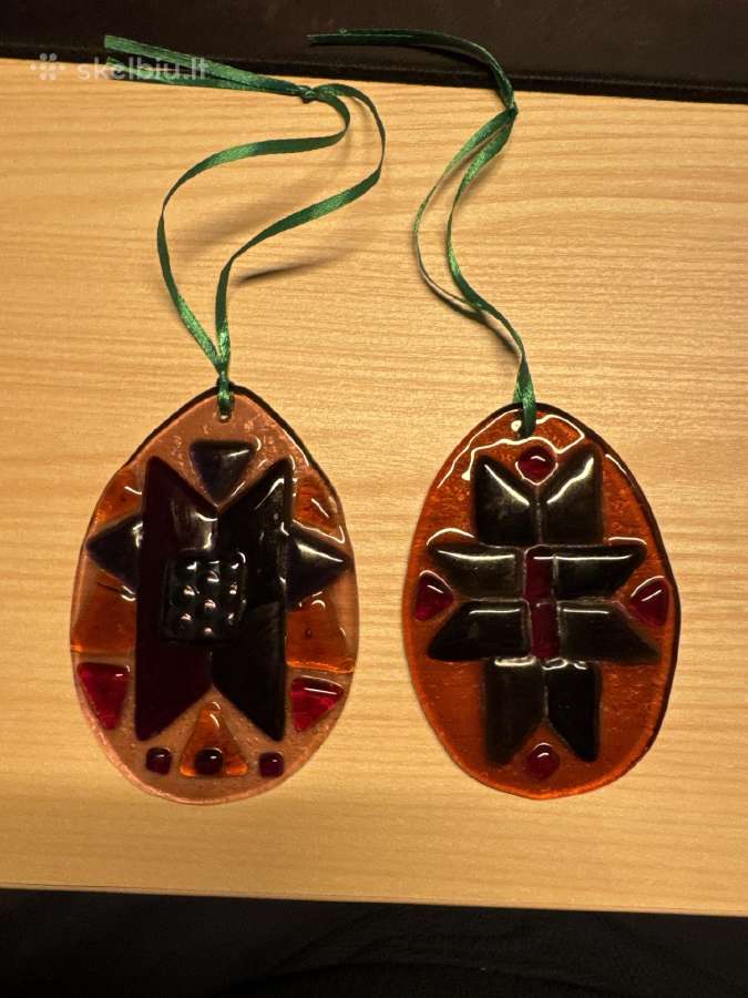 Kalėdų eglutės žaisliukai vitražai