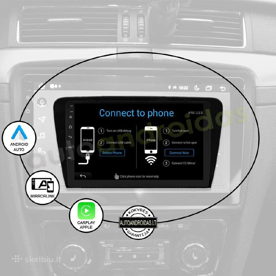 Skoda Superb 2003-14 Android multimedija WiFi/GPS - nuotraukos Nr. 9