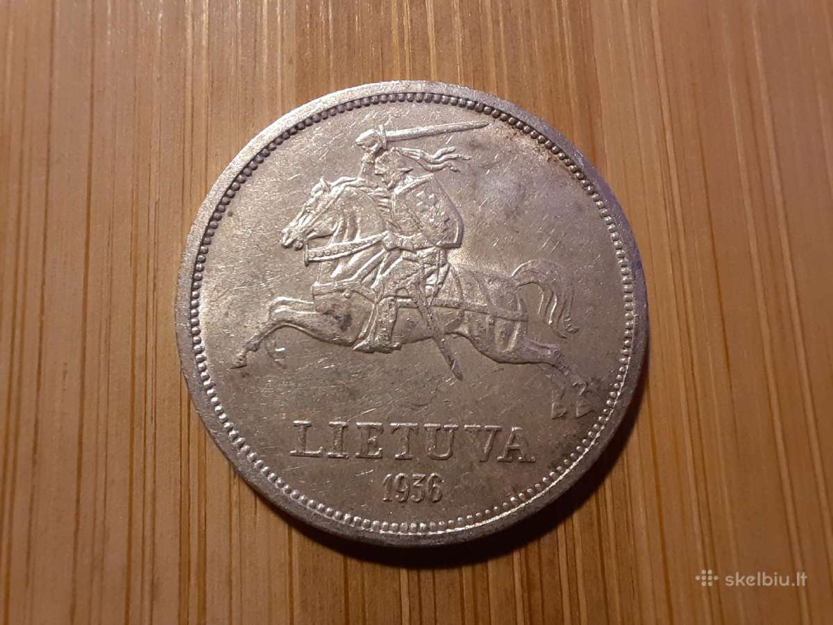 5 litai 1936 Basanavičius - Lietuva Tarpukaris - nuotraukos Nr. 2