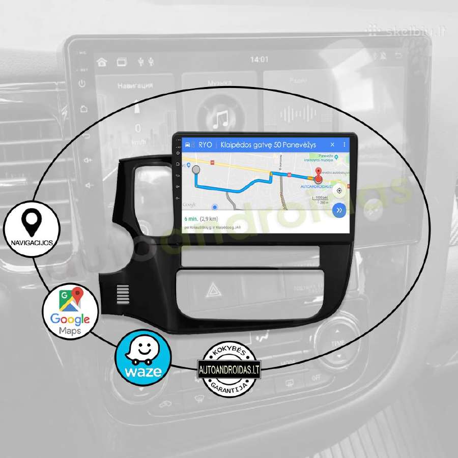 Mitsubishi Outlander 3 Android multimedia Caplay - nuotraukos Nr. 11