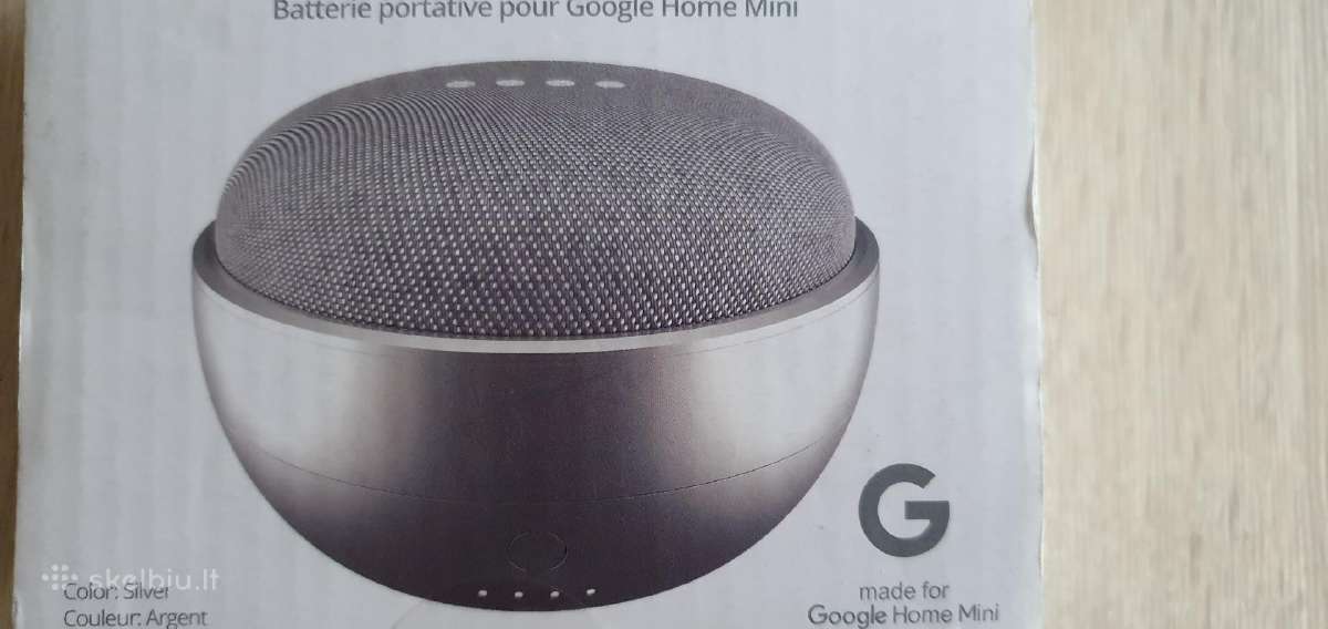 Google Home mini baterija (sidabro spalvos)