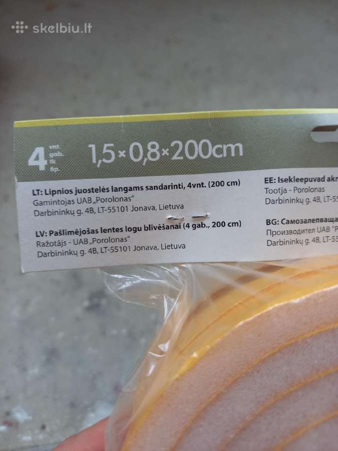 Lipnios juostelės langams sandarinti