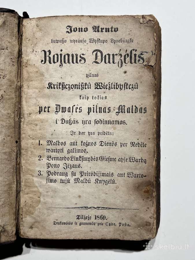 Jono Arnto Rojaus darželis,tilžė 1860 m maldaknygė - nuotraukos Nr. 3