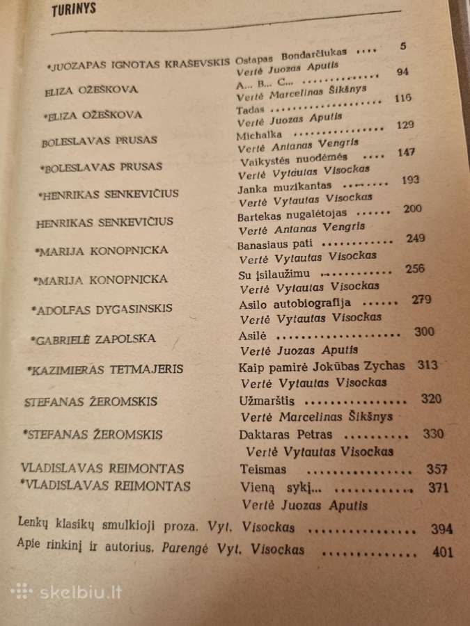 Lenkų klasikų apysakos ir novelės - nuotraukos Nr. 3