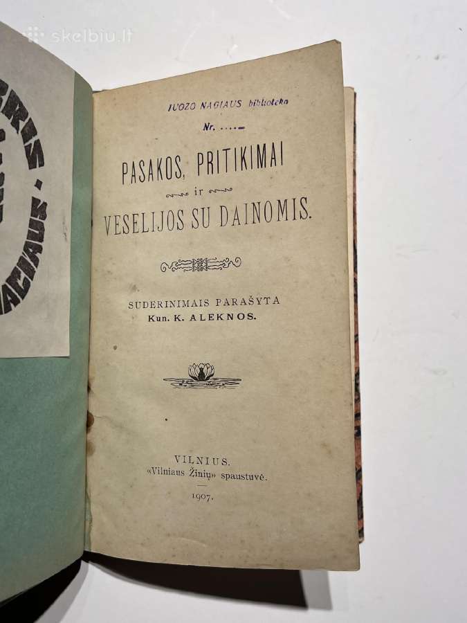 Reta: K. Aleknavičiaus 1907 m Pasakos, Pritikimai - nuotraukos Nr. 3