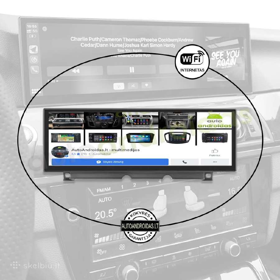 Bmw 5 F10 F11 2010-17 Android multimedia carplay - nuotraukos Nr. 3
