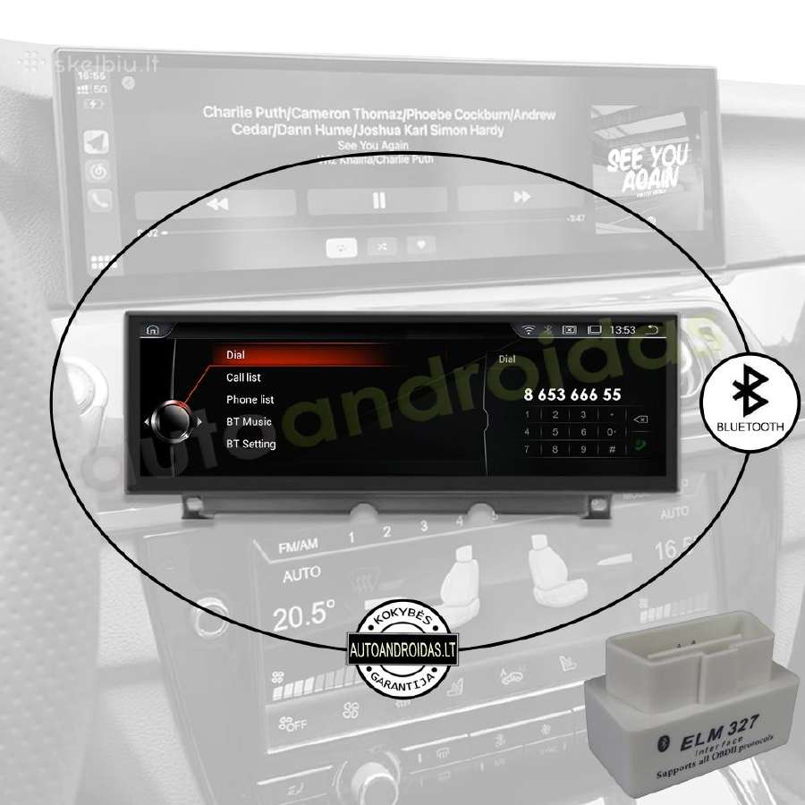 Bmw 5 F10 F11 2010-17 Android multimedia carplay - nuotraukos Nr. 4