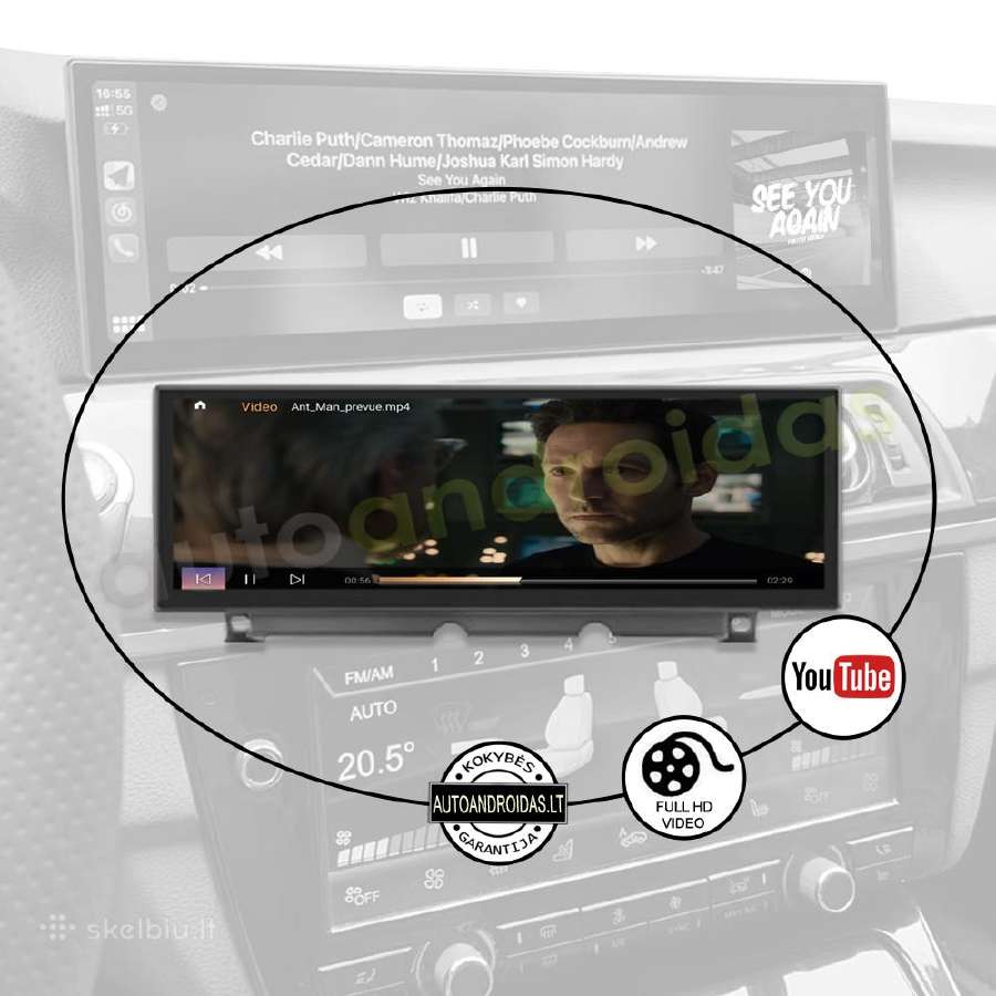 Bmw 5 F10 F11 2010-17 Android multimedia carplay - nuotraukos Nr. 8