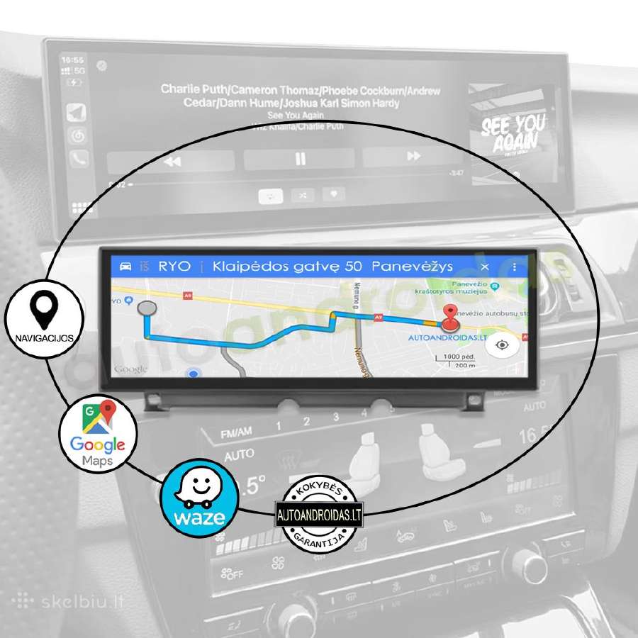 Bmw 5 F10 F11 2010-17 Android multimedia carplay - nuotraukos Nr. 10