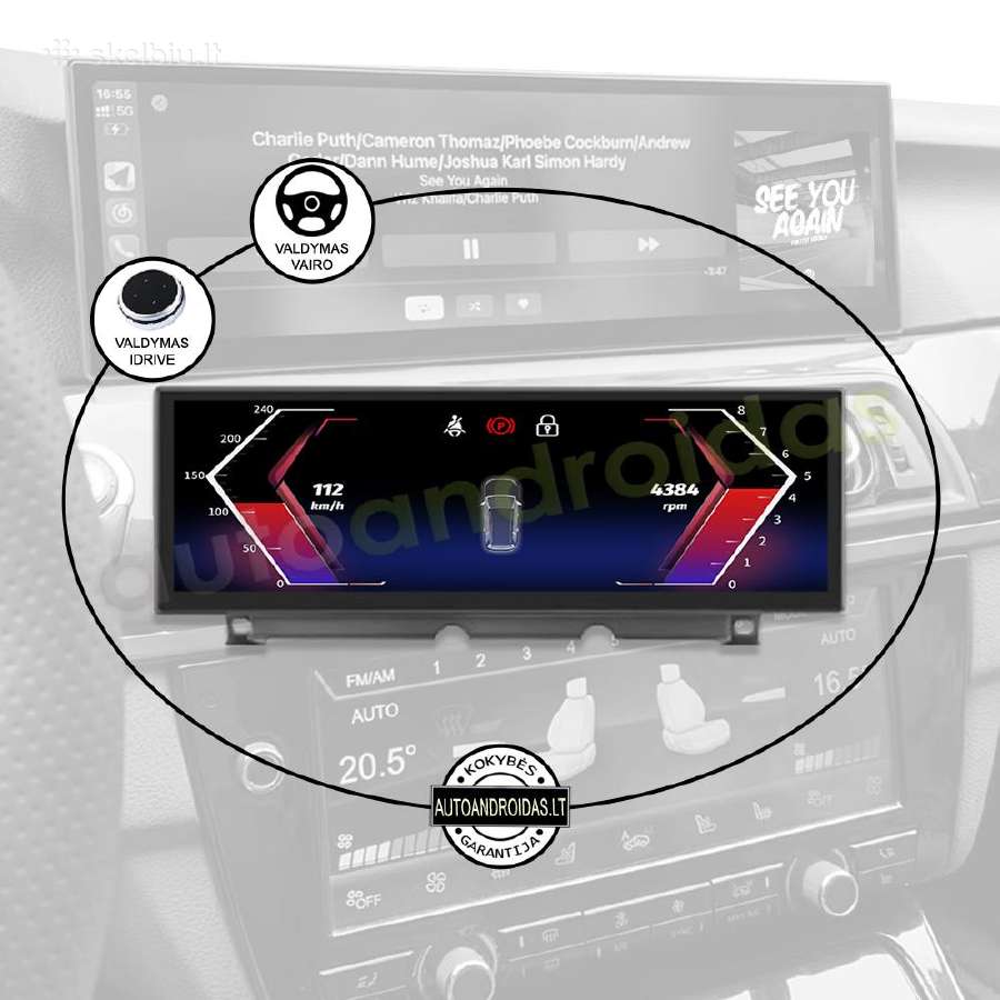 Bmw 5 F10 F11 2010-17 Android multimedia carplay - nuotraukos Nr. 11
