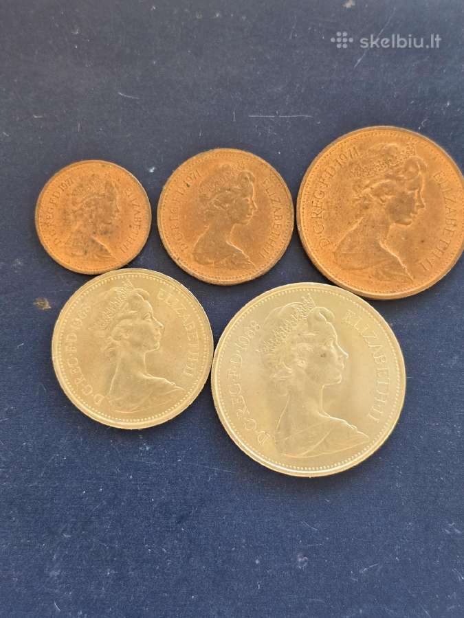 D. Britanija 1967 rink. Unc 1/2.1,2,5,10 new pence - nuotraukos Nr. 2