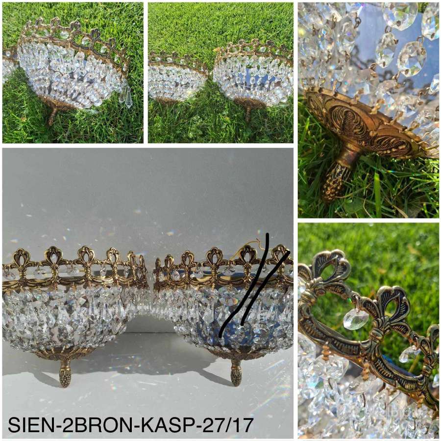 Sieniniai Krištolo bronzos šviestuvai. Bra - nuotraukos Nr. 9