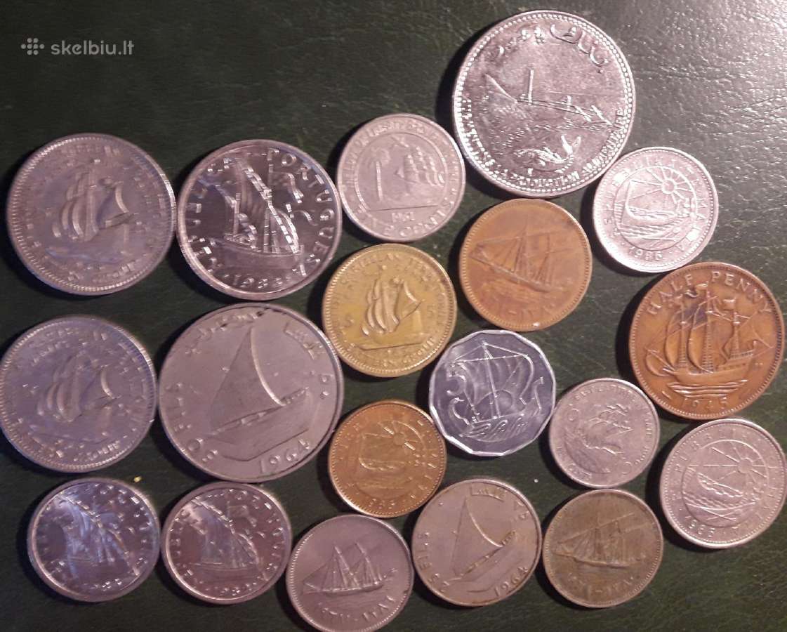 Parduodu 19 monetu su burlaiviais