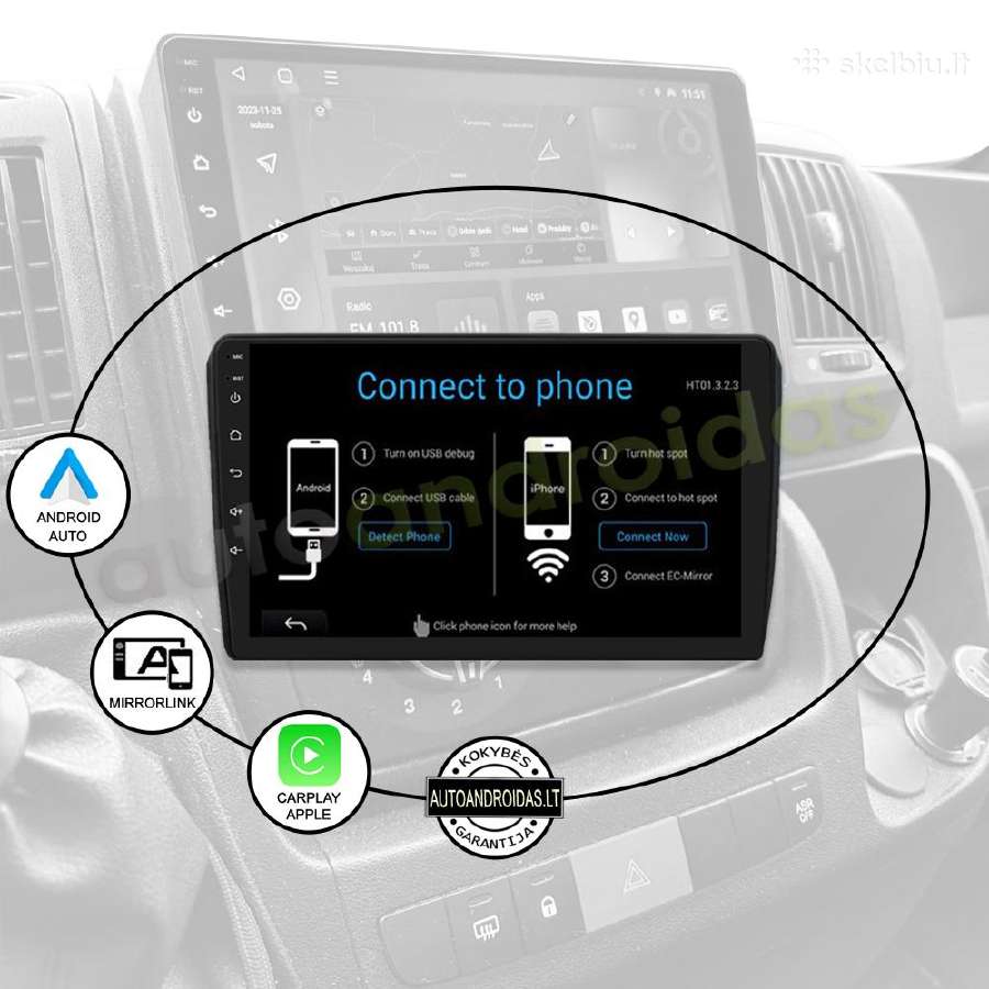 Peugeot Boxer Citroen Jumper Android multimedia - nuotraukos Nr. 10