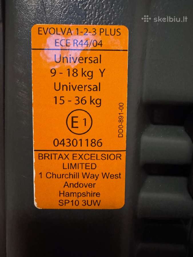 Vaikiška kėdutė automobiliui Britax Evolva 1-2-3 - nuotraukos Nr. 4