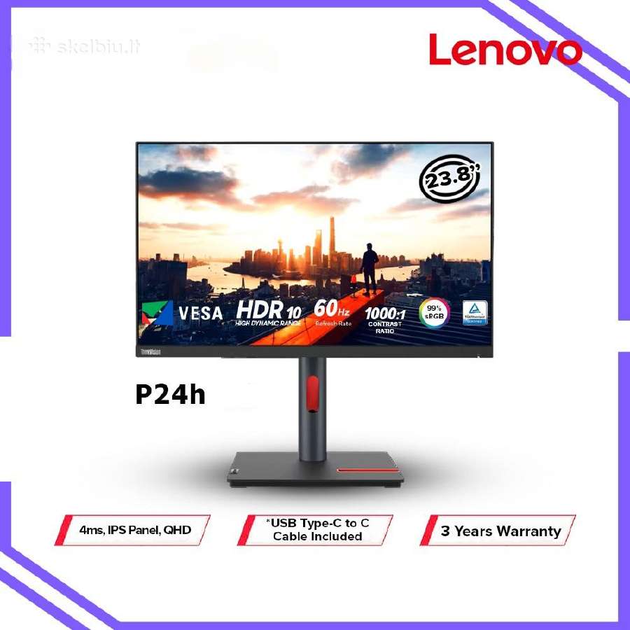 Monitorius Lenovo Thinkvision P24h su garantija - nuotraukos Nr. 5