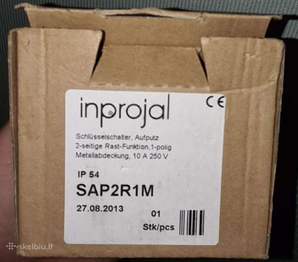 Inprojal raktinis jungiklis dvigubas 10a 250v Ip54 - nuotraukos Nr. 2