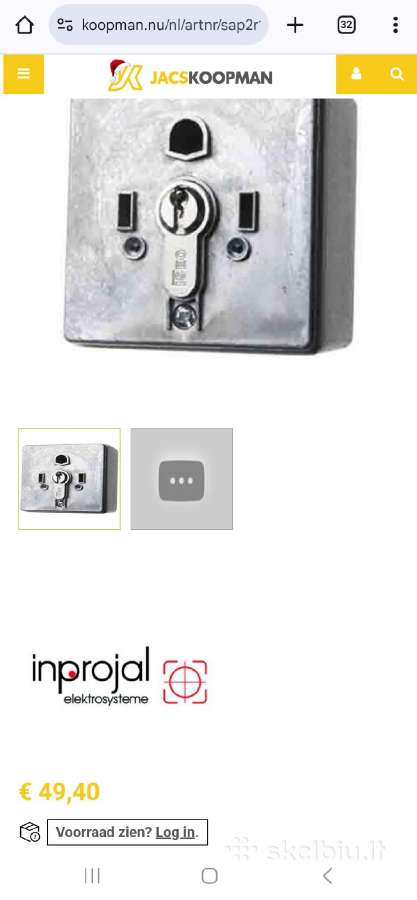 Inprojal raktinis jungiklis dvigubas 10a 250v Ip54 - nuotraukos Nr. 3
