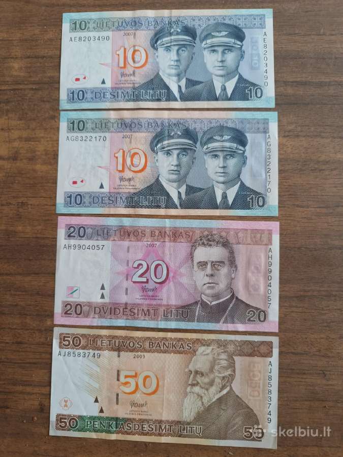 Seno tipo euru banknotai ,Litai - nuotraukos Nr. 3