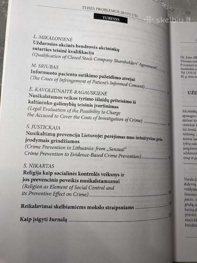 Parduodami žurnalai Teises problemos 1991-2011 m. - nuotraukos Nr. 7