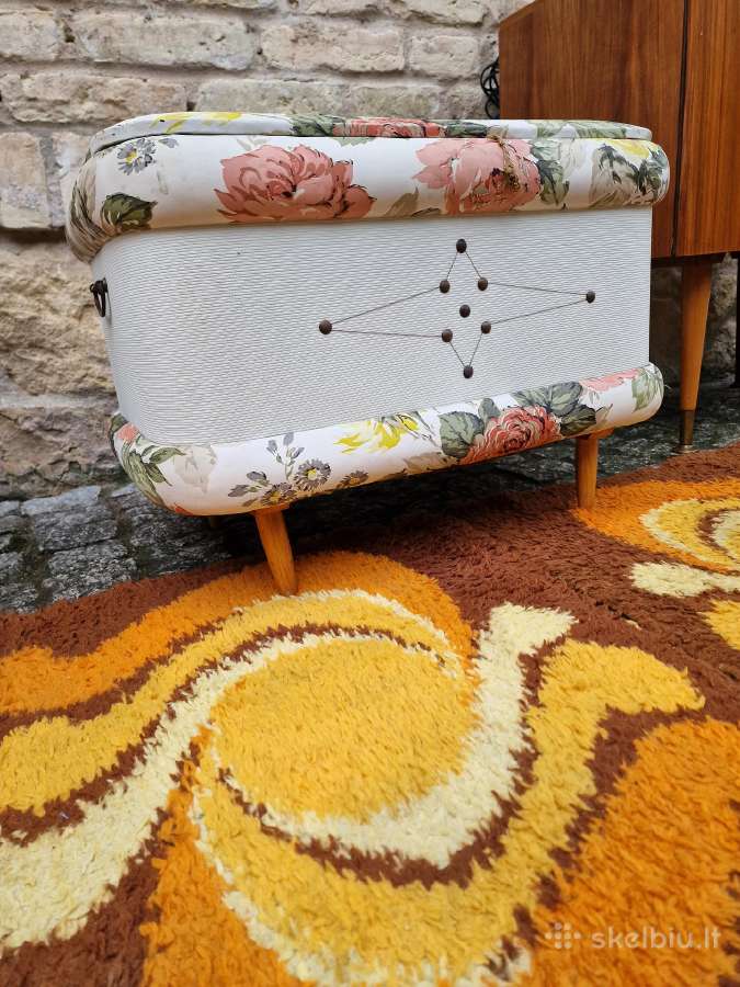 Vintažinis mid century pufas-daiktadėžė - nuotraukos Nr. 3