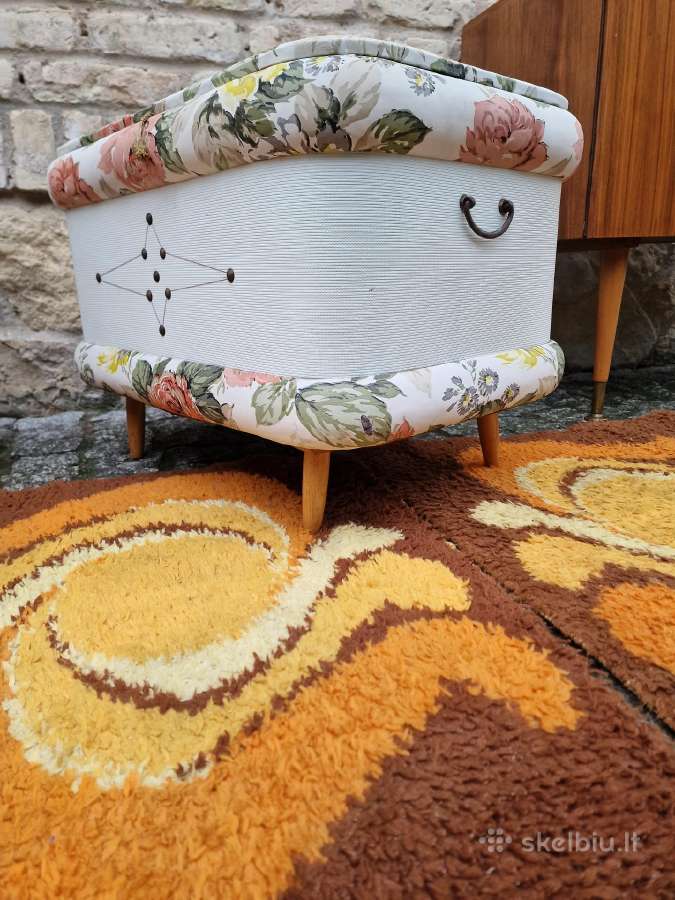 Vintažinis mid century pufas-daiktadėžė - nuotraukos Nr. 5