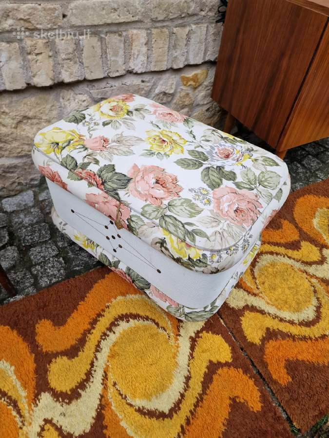 Vintažinis mid century pufas-daiktadėžė - nuotraukos Nr. 6