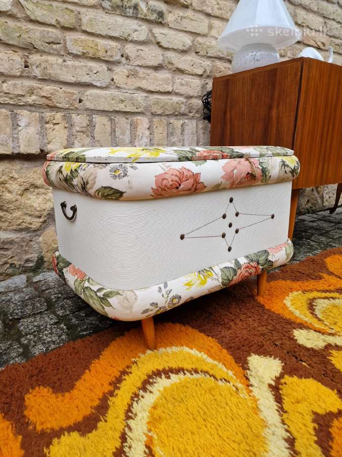 Vintažinis mid century pufas-daiktadėžė - nuotraukos Nr. 7